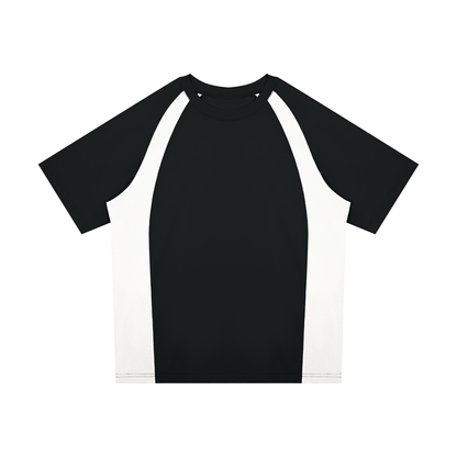 Unisex Classic Raglan Color Block T-Shirt in black with white