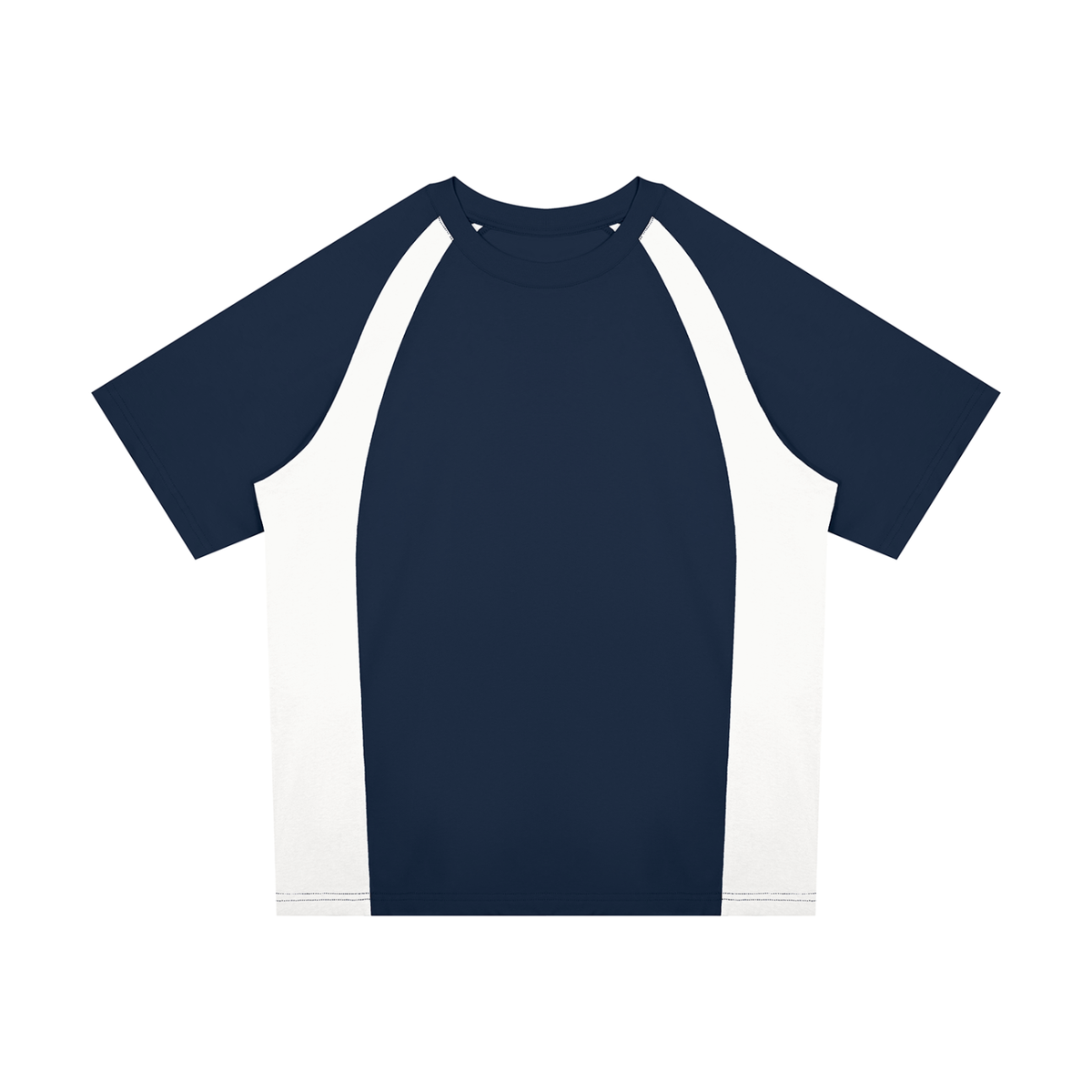 Unisex Classic Raglan Color Block T-Shirt in navy blue with white