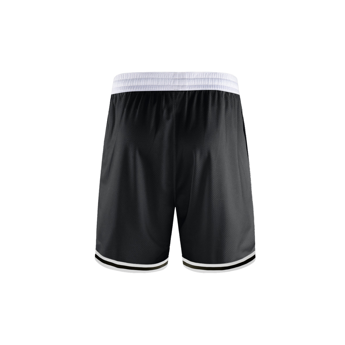 Unisex Classic Stripe Trim Basketball Shorts in black, alternate angle