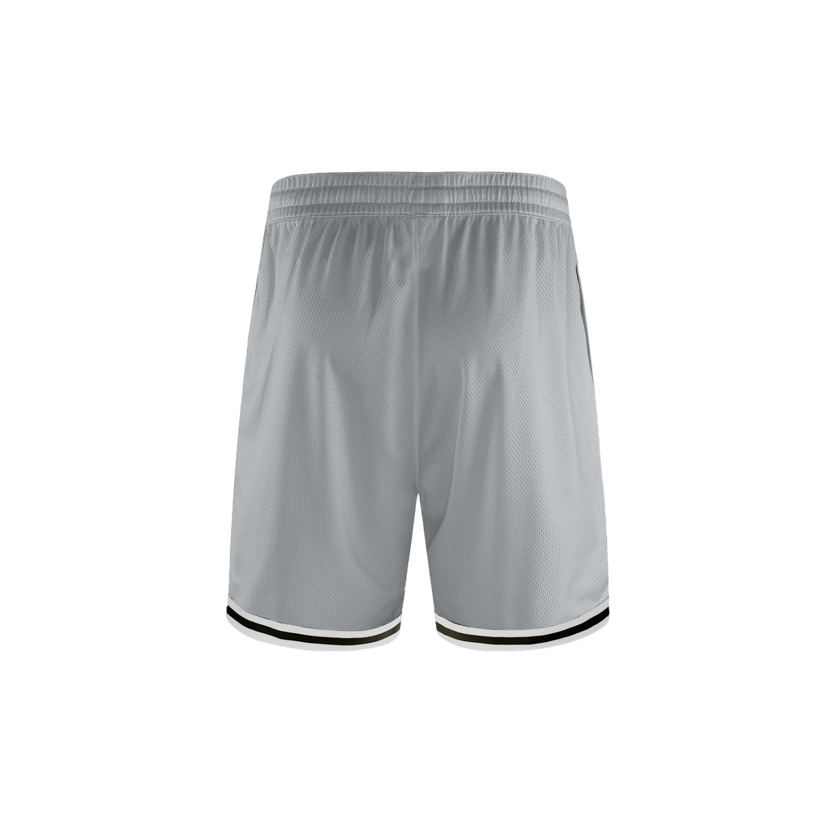 Unisex Classic Stripe Trim Basketball Shorts in gray, alternate angle