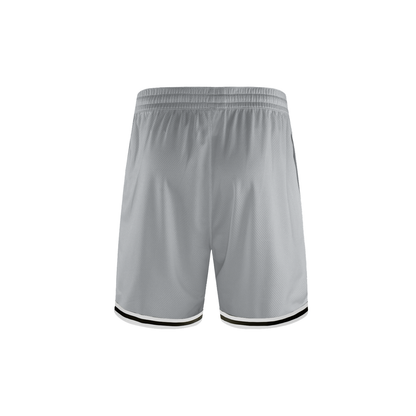 Unisex Classic Stripe Trim Basketball Shorts in gray, alternate angle