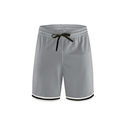Unisex Classic Stripe Trim Basketball Shorts in gray