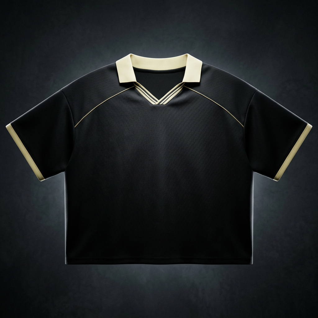 Unisex Collared Piping Boxy Soccer Jersey – Oversized Lightweight Cotton Blend