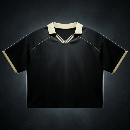 Unisex Collared Piping Boxy Soccer Jersey