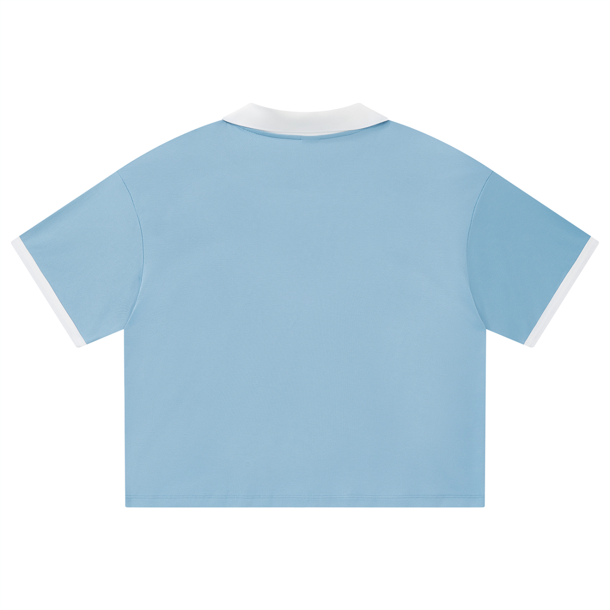 Unisex Collared Piping Boxy Soccer Jersey in blue, alternate angle