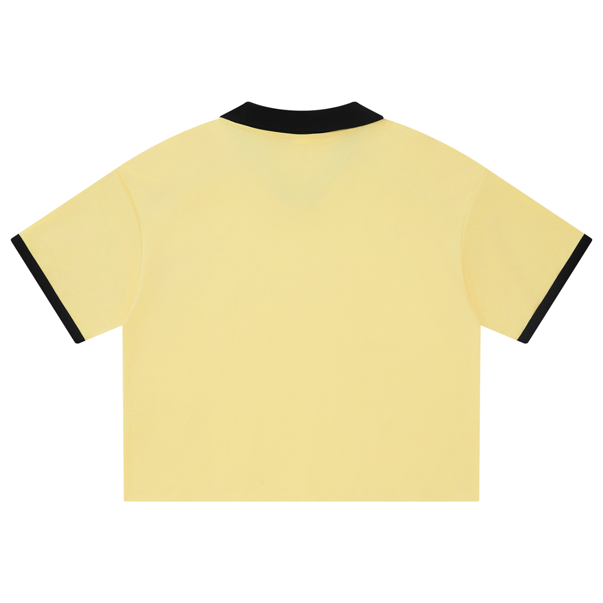 Unisex Collared Piping Boxy Soccer Jersey in yellow, alternate angle