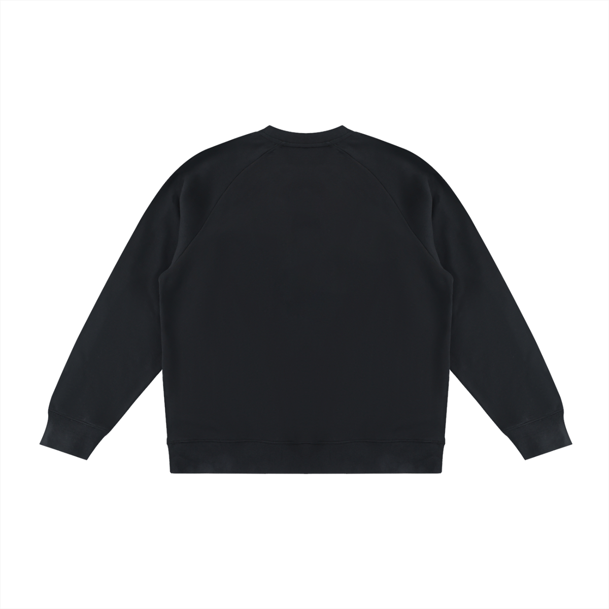 Unisex Color Block Crewneck Sweatshirt in black with white, alternate angle