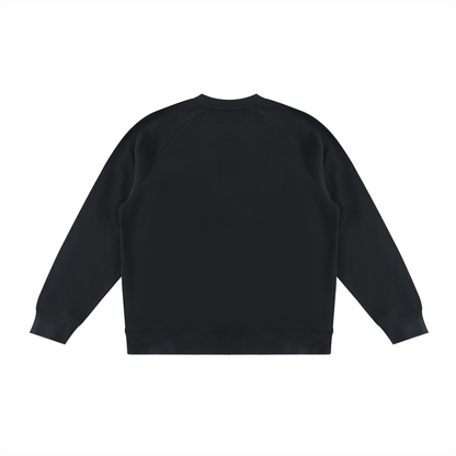 Unisex Color Block Crewneck Sweatshirt in black with white, alternate angle