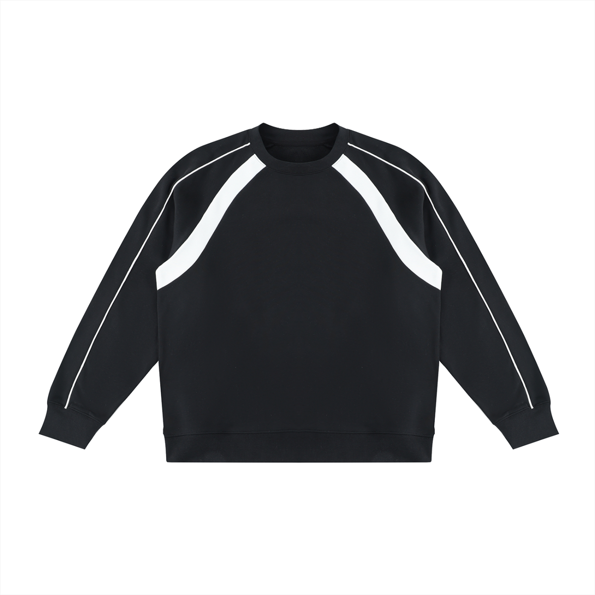 Unisex Color Block Crewneck Sweatshirt in black with white