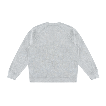 Unisex Color Block Crewneck Sweatshirt in flower gray with black, alternate angle