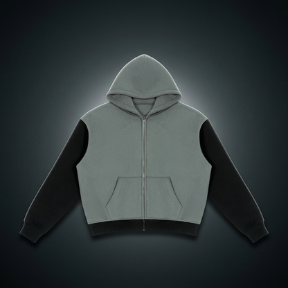 Unisex Color Block Fleece Full Zip Hoodie