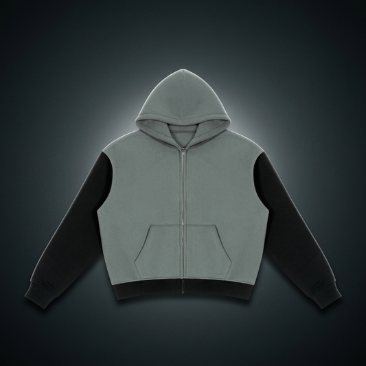 Unisex Color Block Fleece Full Zip Hoodie