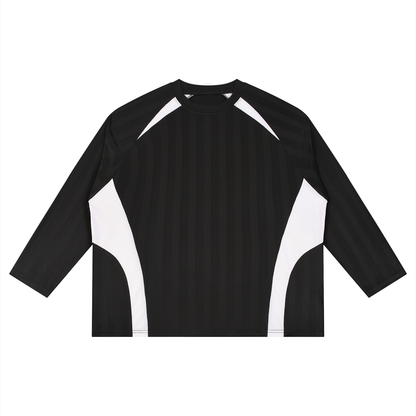 Unisex Color Block Jacquard Soccer Jersey in black