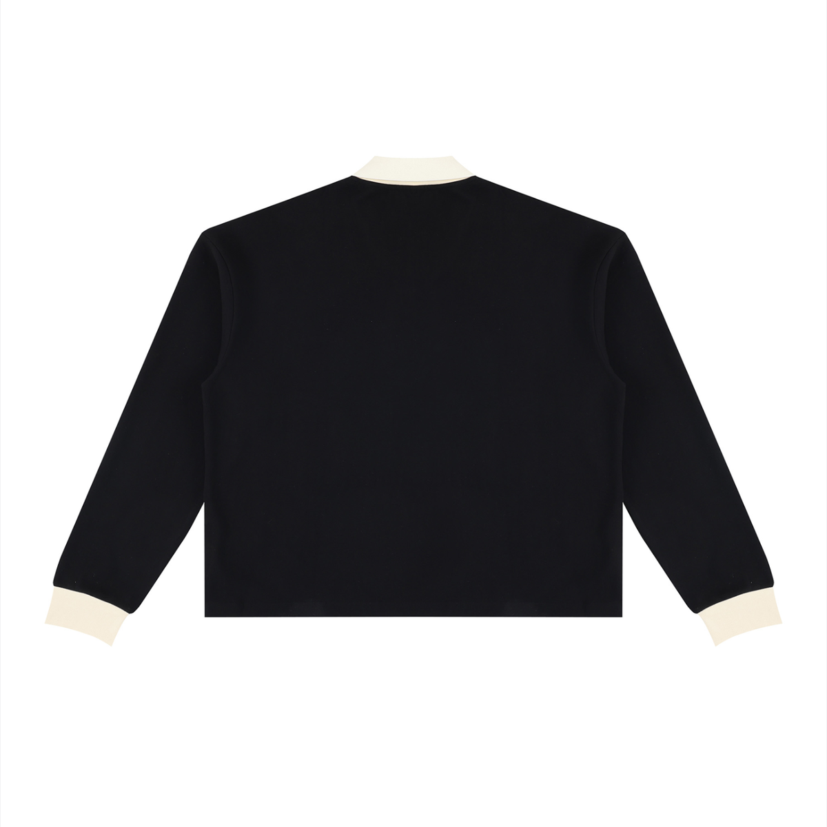 Unisex Color Block Long Sleeve Sweatshirt in black, alternate angle
