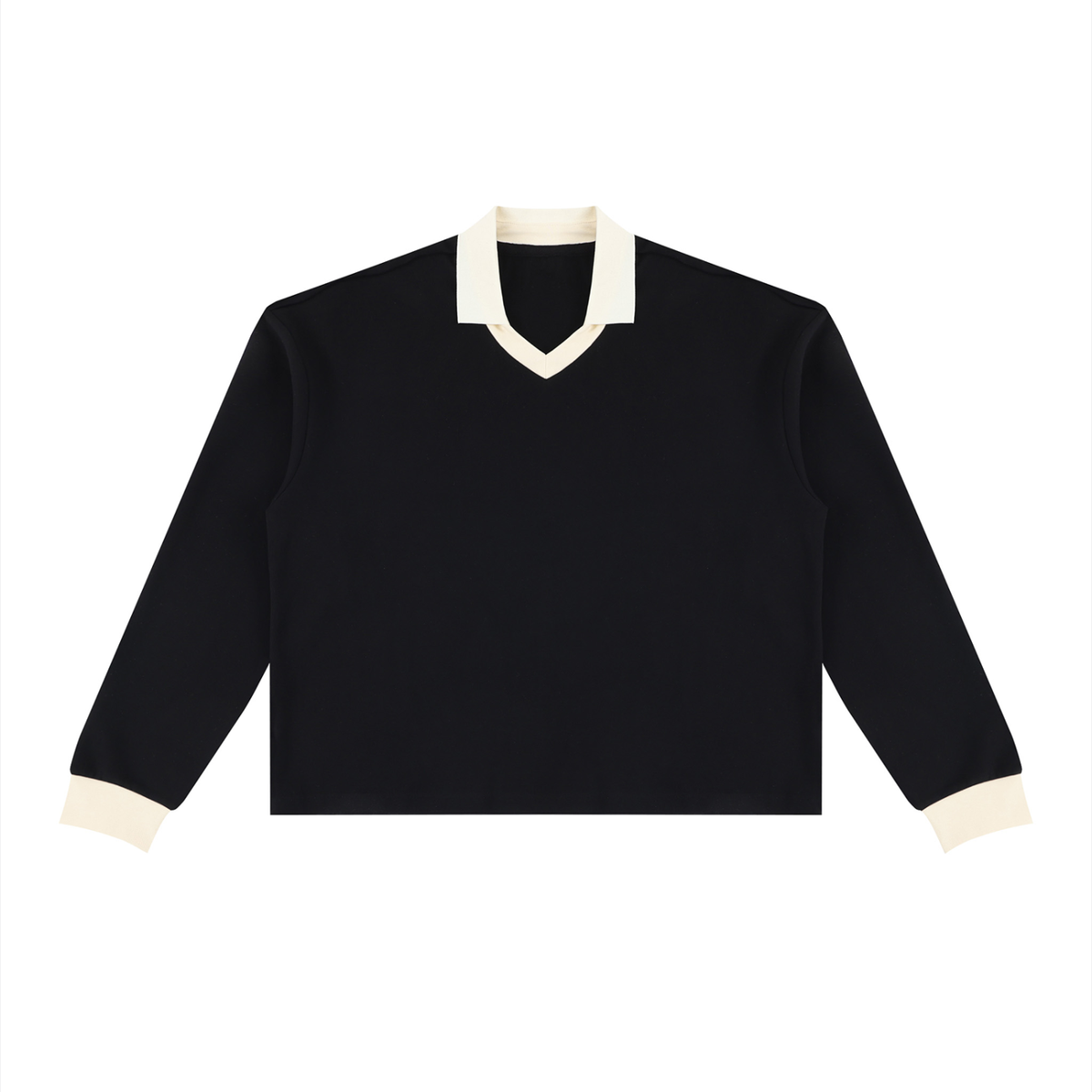 Unisex Color Block Long Sleeve Sweatshirt in black