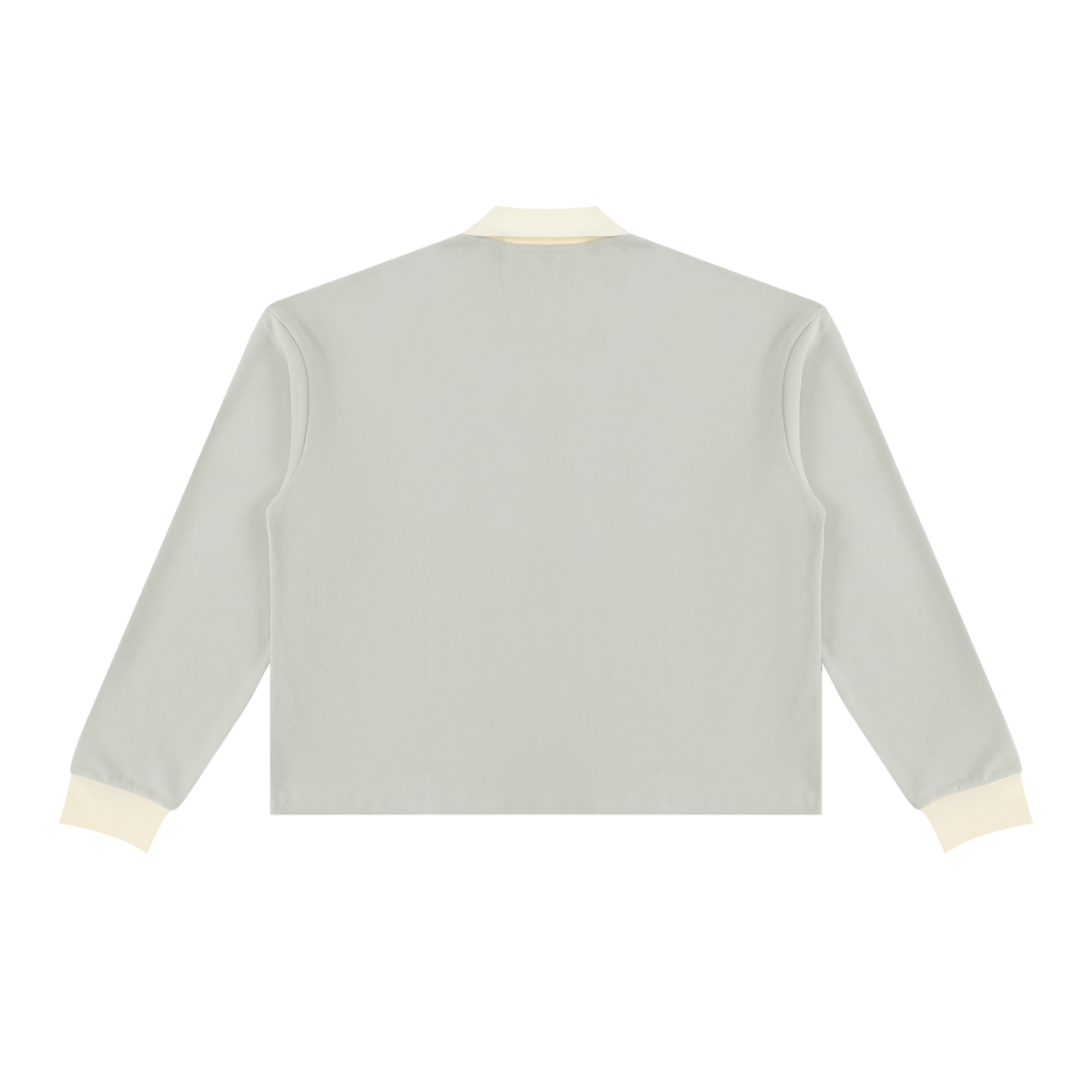 Unisex Color Block Long Sleeve Sweatshirt in light gray, alternate angle