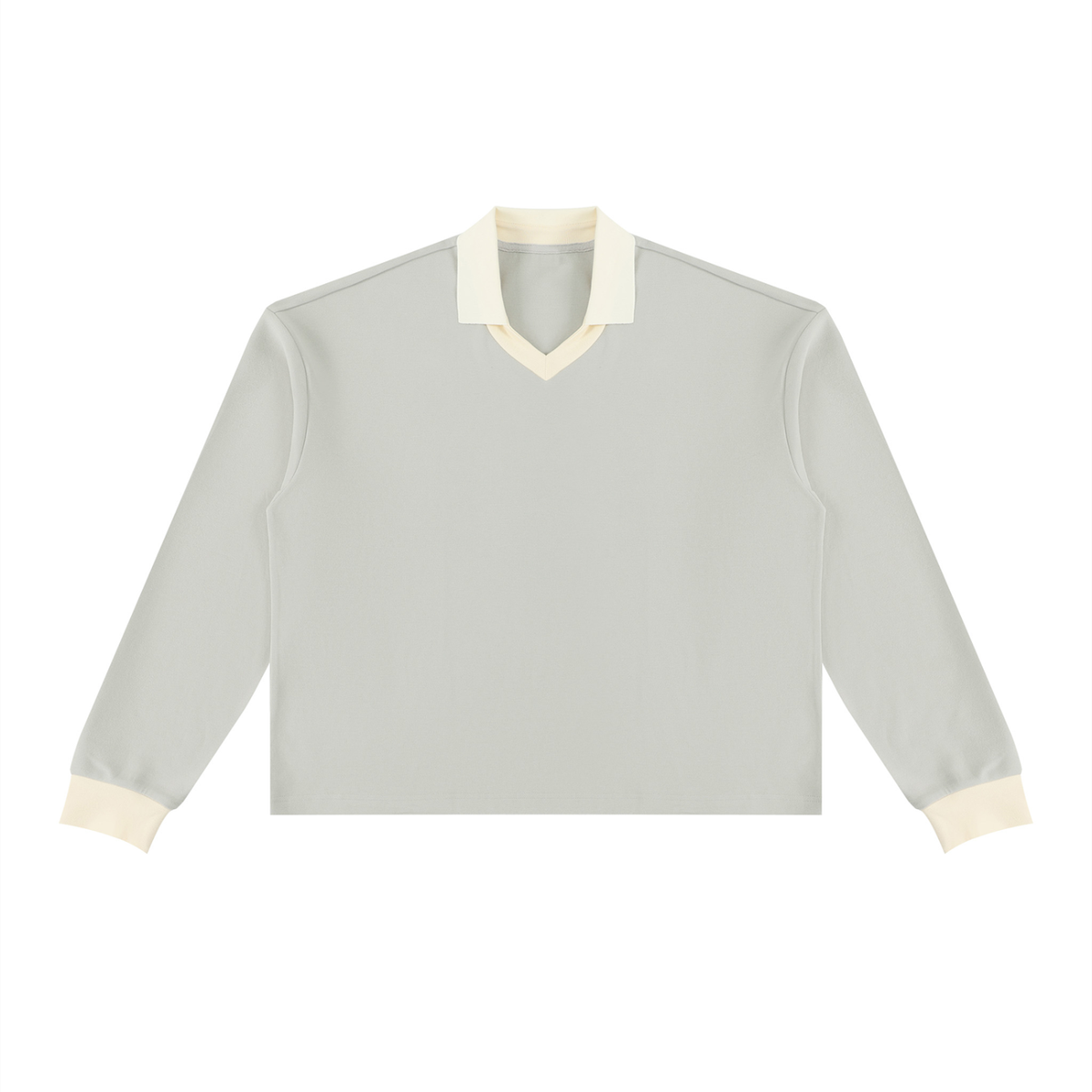 Unisex Color Block Long Sleeve Sweatshirt in light gray