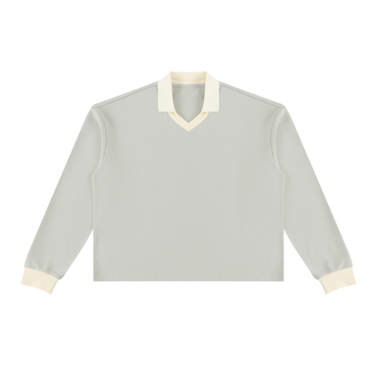 Unisex Color Block Long Sleeve Sweatshirt in light gray