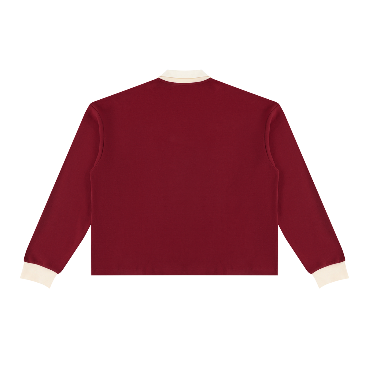 Unisex Color Block Long Sleeve Sweatshirt in red, alternate angle