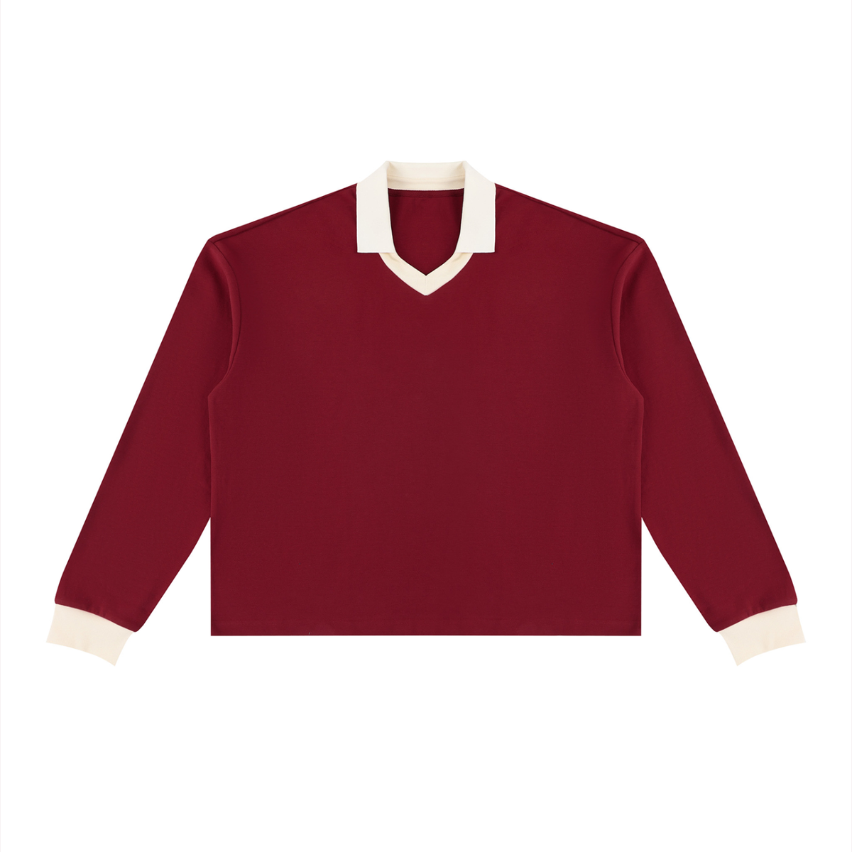 Unisex Color Block Long Sleeve Sweatshirt in red