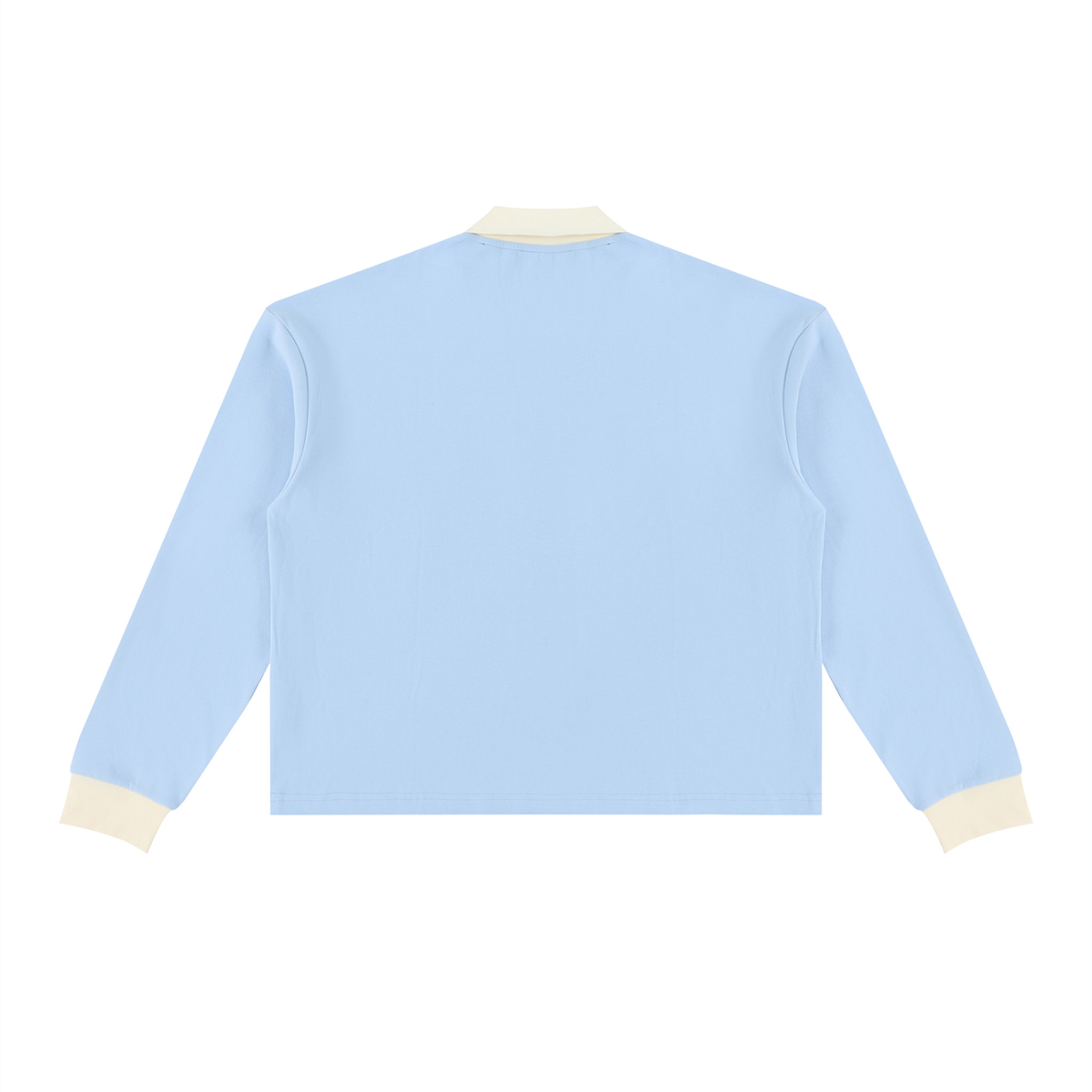 Unisex Color Block Long Sleeve Sweatshirt in sky blue, alternate angle