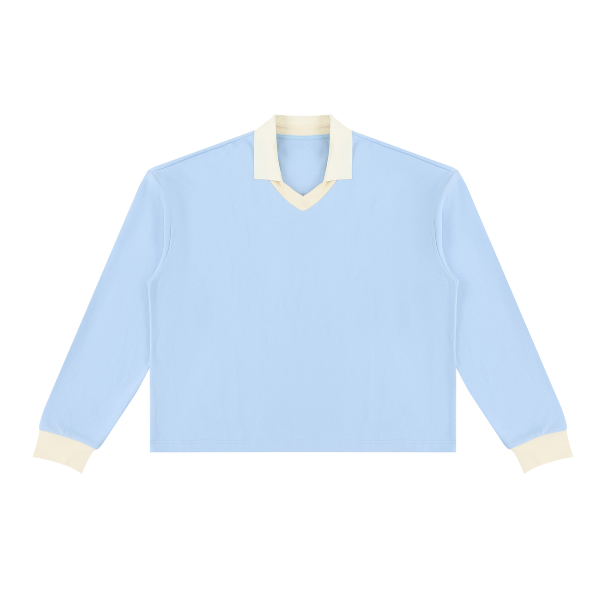 Unisex Color Block Long Sleeve Sweatshirt in sky blue