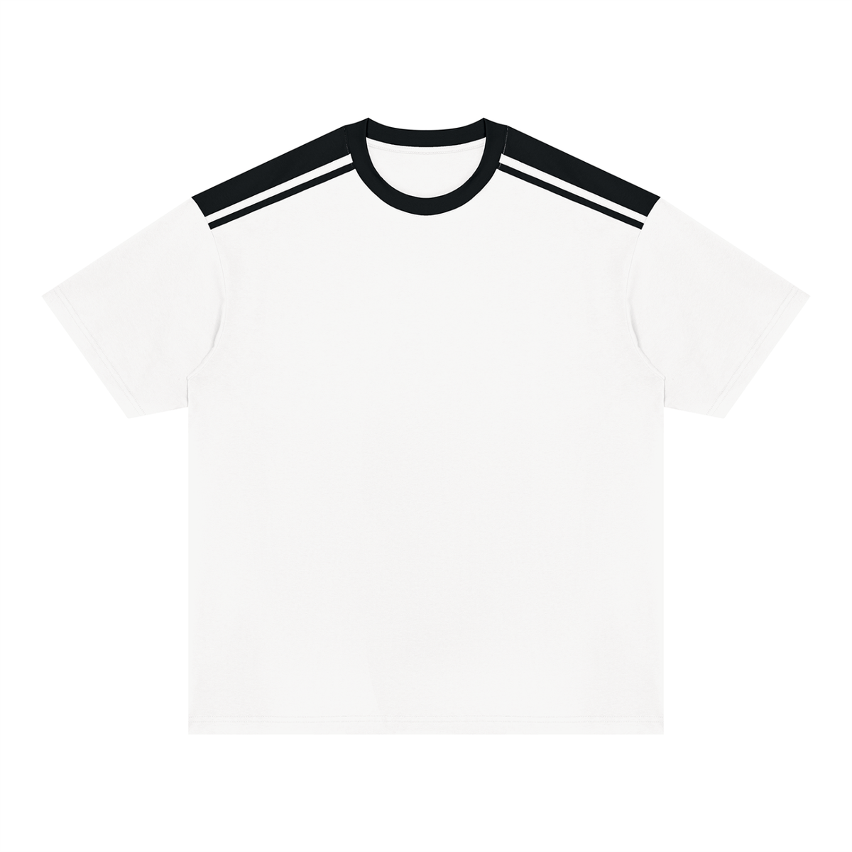 Unisex Color Block Loose T-Shirt in white with black