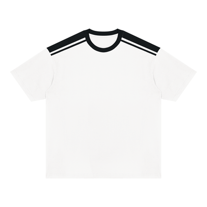 Unisex Color Block Loose T-Shirt in white with black
