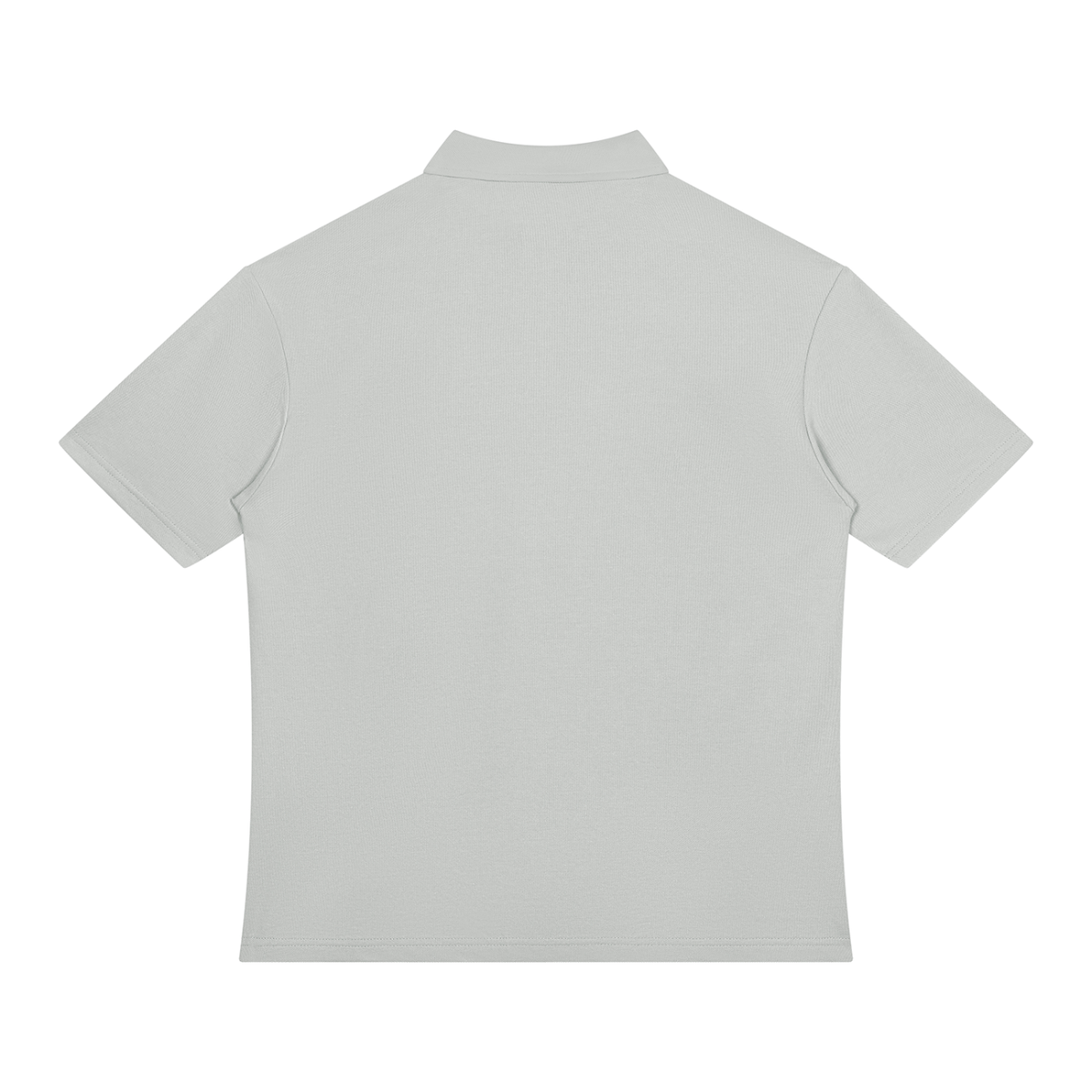 Unisex Color Block Quarter-Zip Polo Shirt in light gray, alternate angle