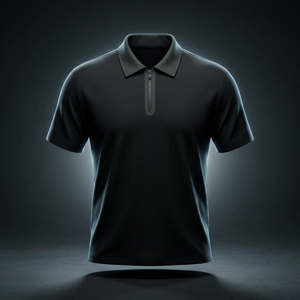 Unisex Color Block Quarter-Zip Polo Shirt, view 1