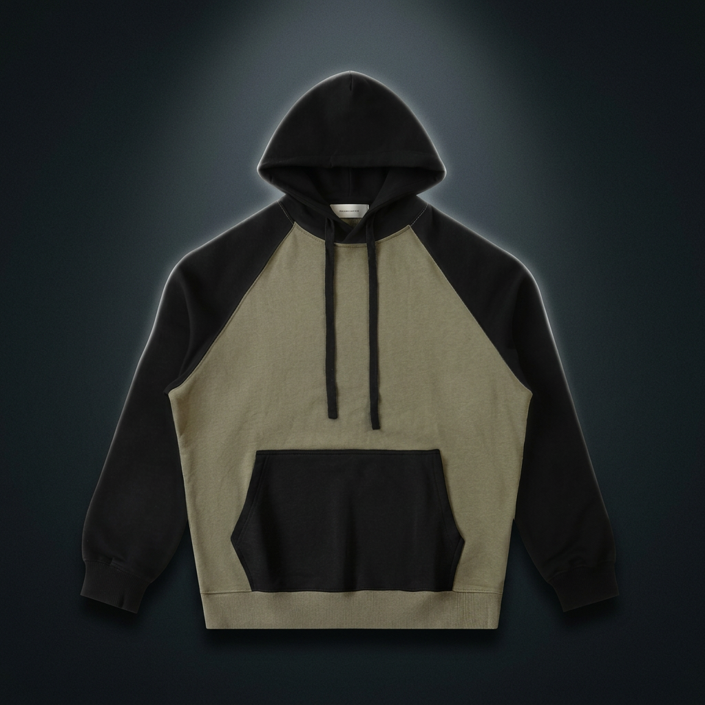 Unisex Color-Block Raglan Sleeve Hoodie