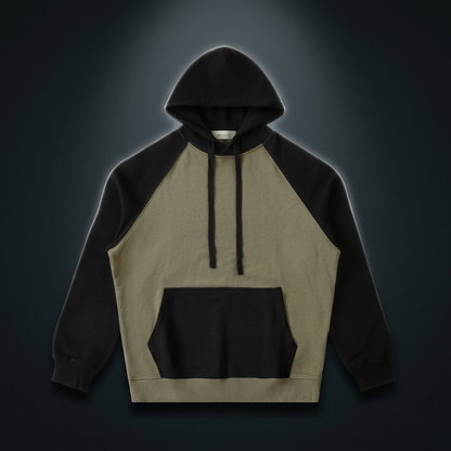 Unisex Color-Block Raglan Sleeve Hoodie