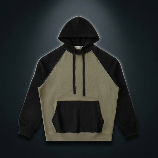 Unisex Color-Block Raglan Sleeve Hoodie