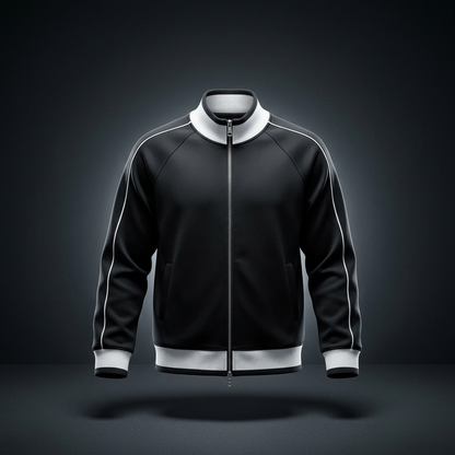 Unisex Color Block Raglan Sleeve Zip Track Jacket