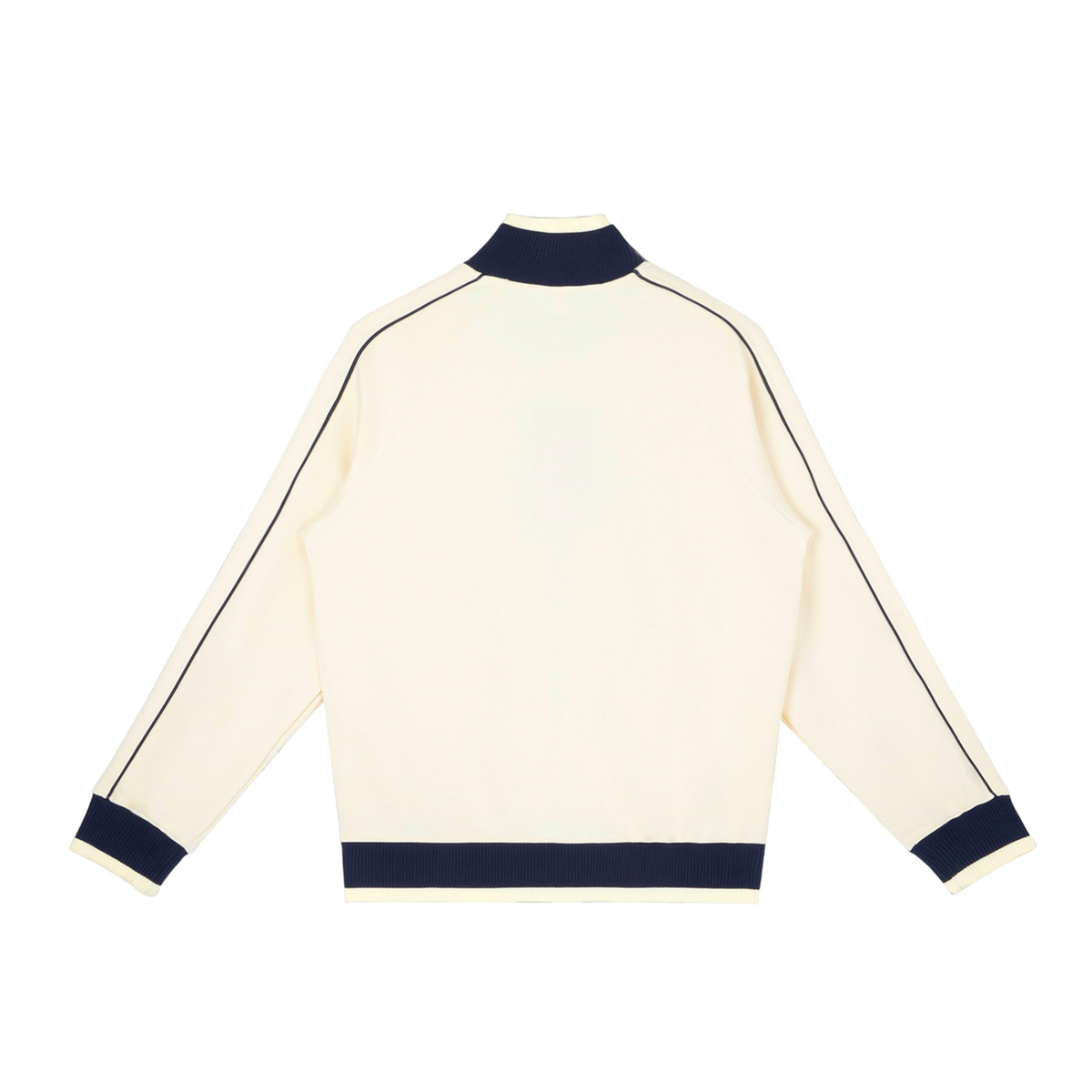 Unisex Color Block Raglan Sleeve Zip Track Jacket in mild apricot, alternate angle