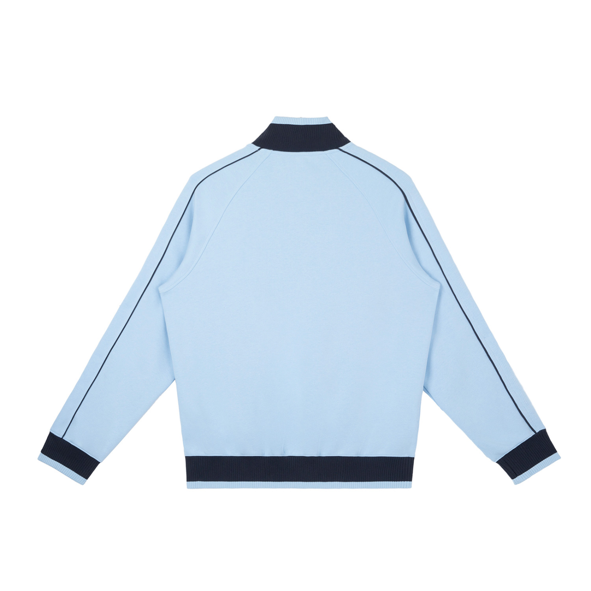 Unisex Color Block Raglan Sleeve Zip Track Jacket in sky blue, alternate angle