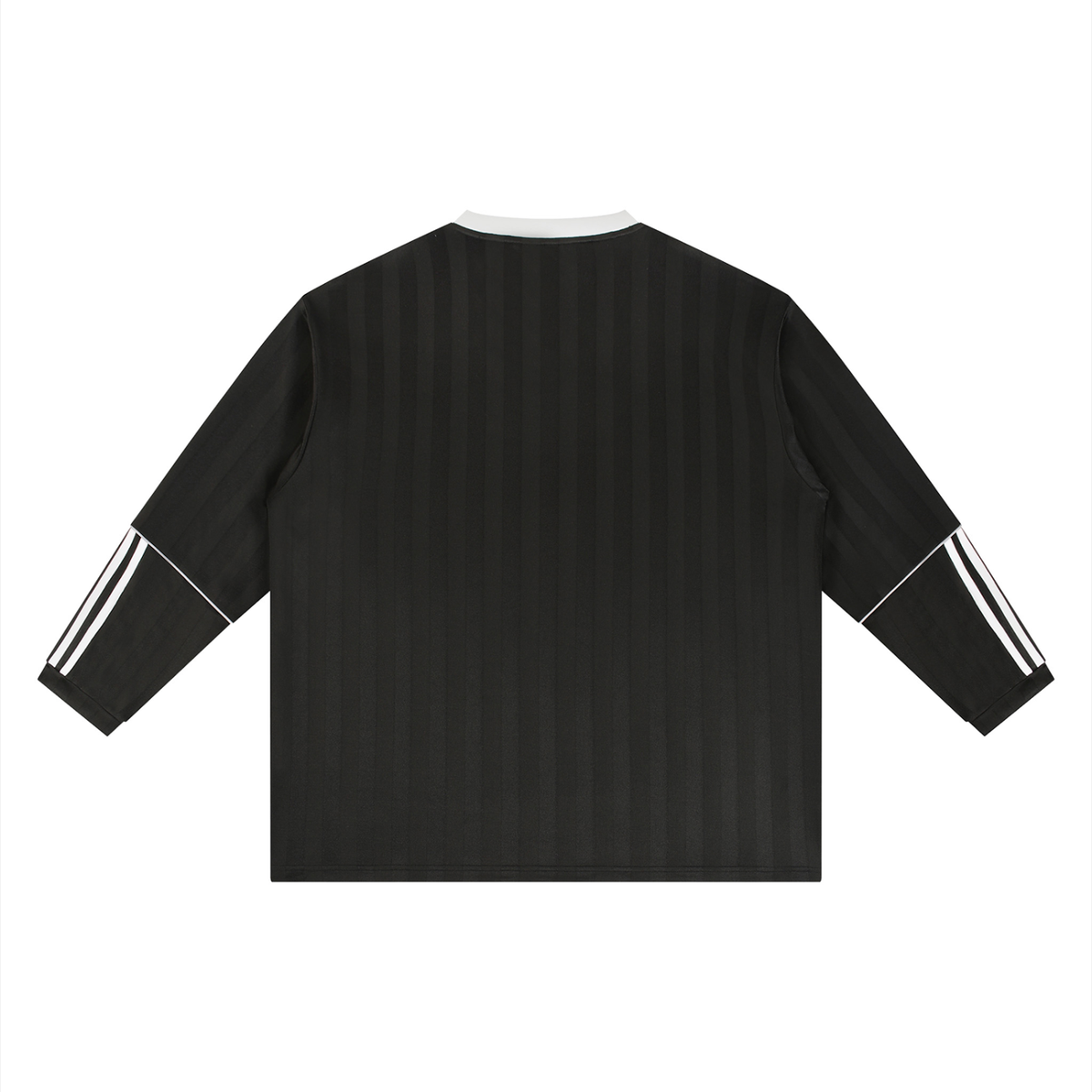 Unisex Color Block Striped Soccer Jersey in black, alternate angle