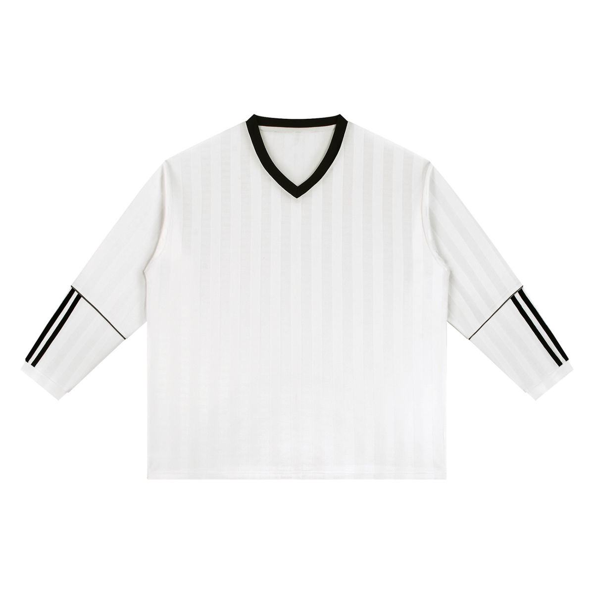 Unisex Color Block Striped Soccer Jersey in white