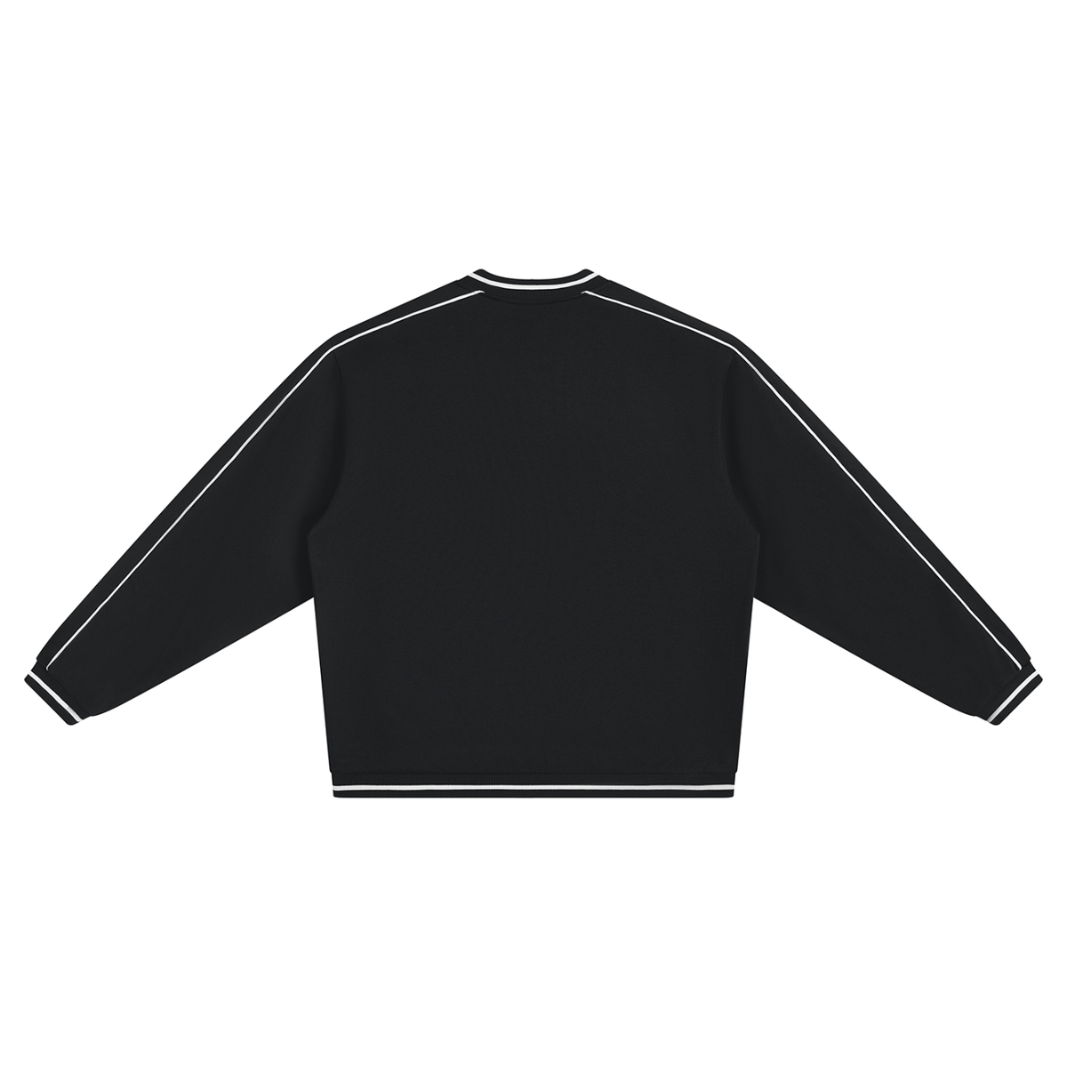 Unisex Color Block V-Neck Sweatshirt in black, alternate angle