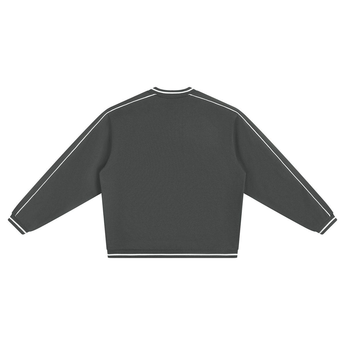 Unisex Color Block V-Neck Sweatshirt in dark gray, alternate angle