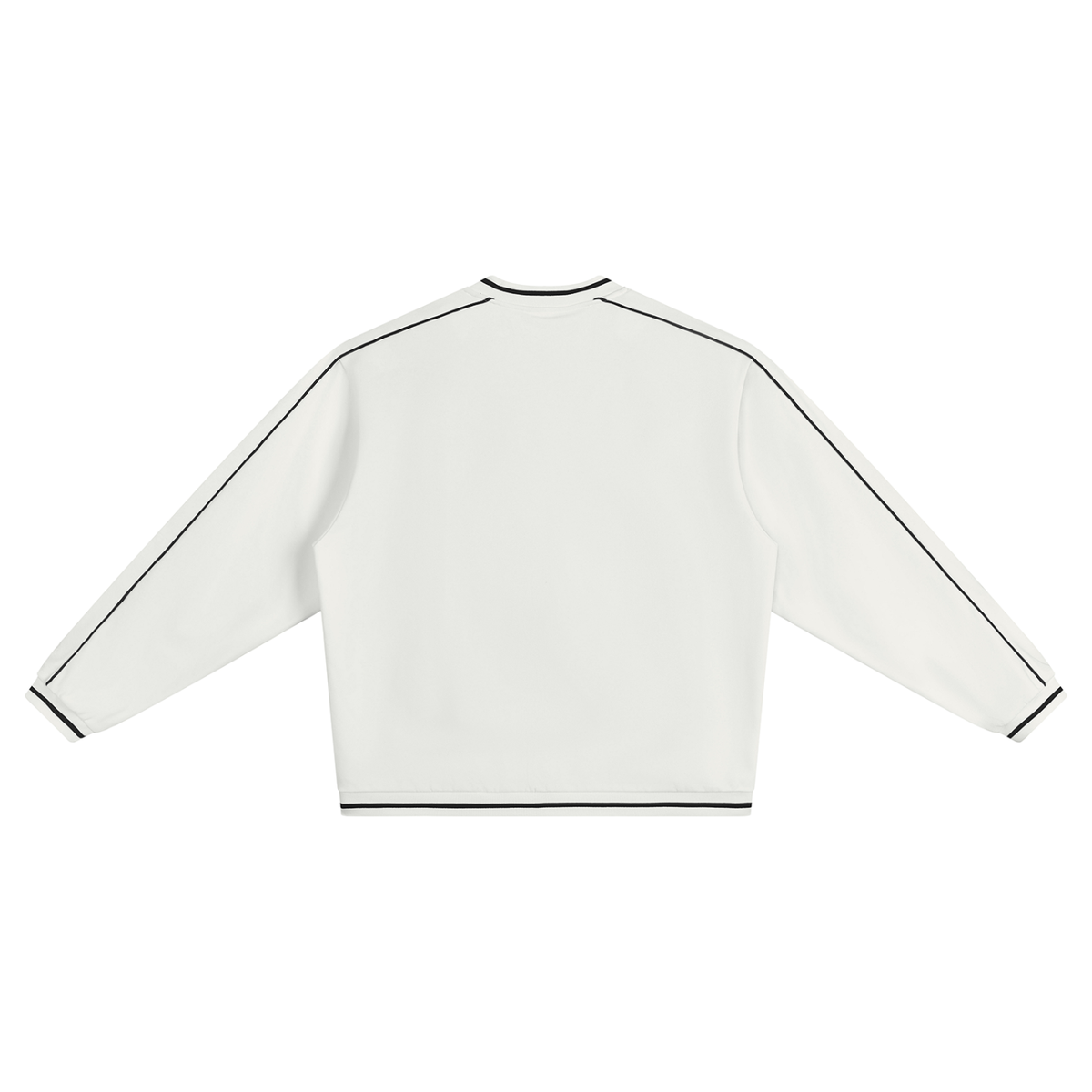 Unisex Color Block V-Neck Sweatshirt in white, alternate angle