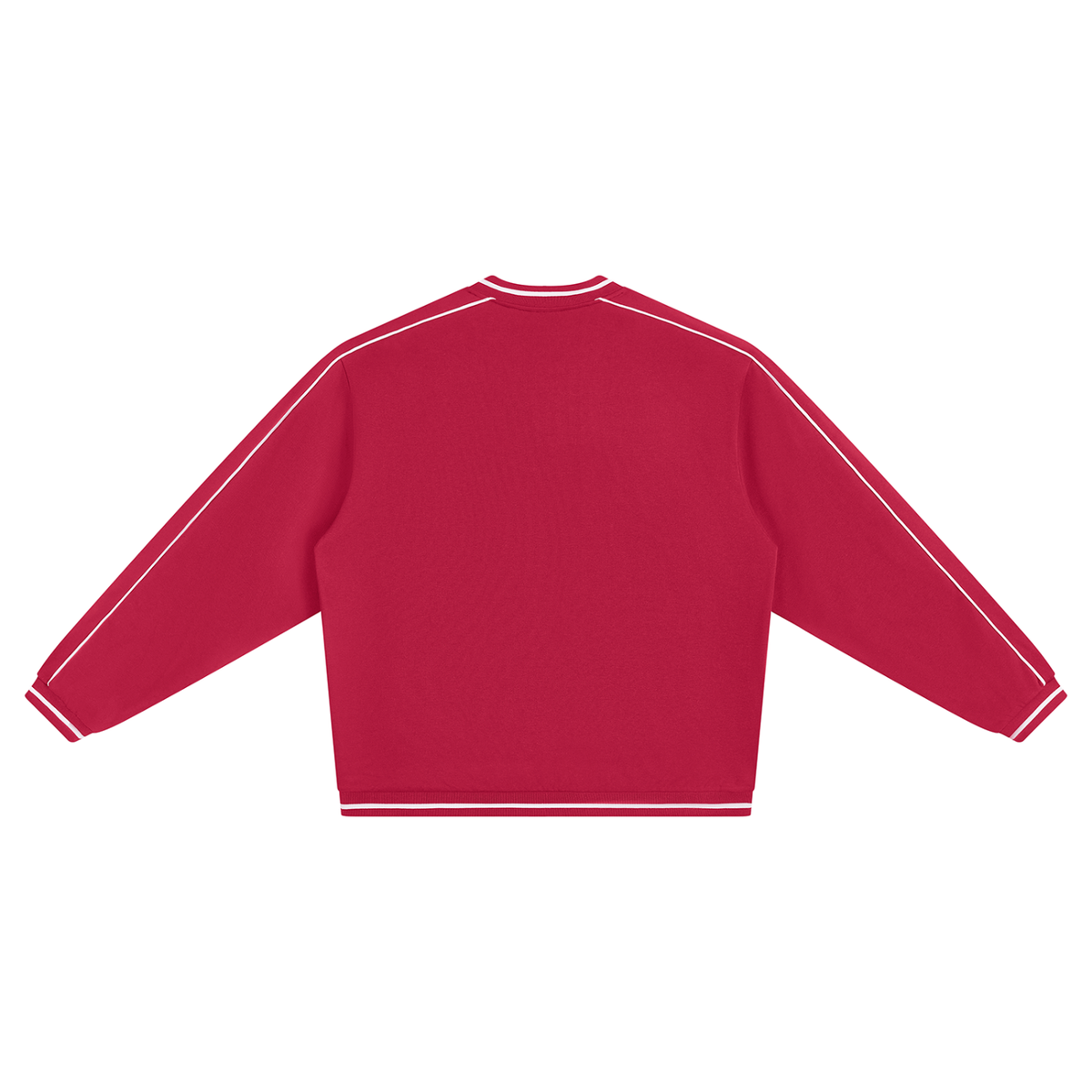 Unisex Color Block V-Neck Sweatshirt in wine red, alternate angle