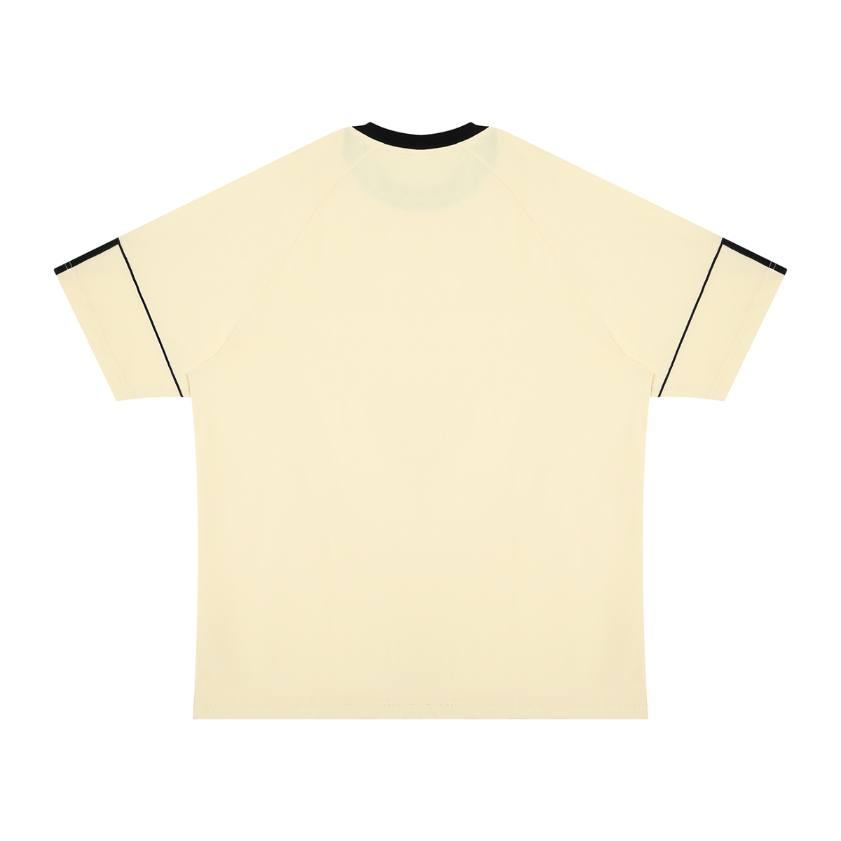 Unisex Contrast Panel Raglan T-Shirt in apricot with black, alternate angle