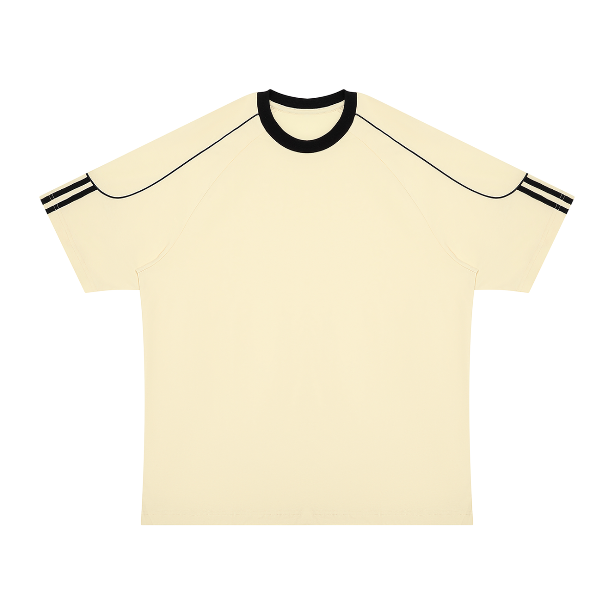 Unisex Contrast Panel Raglan T-Shirt in apricot with black