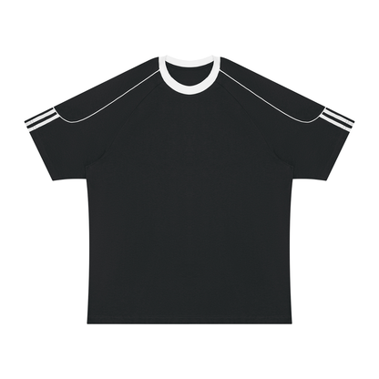 Unisex Contrast Panel Raglan T-Shirt in black with white