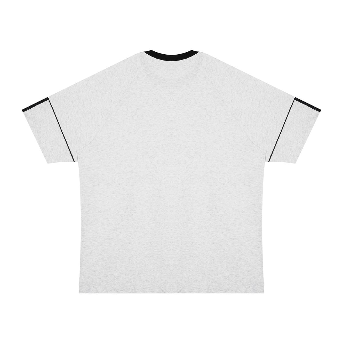Unisex Contrast Panel Raglan T-Shirt in flower gray with black, alternate angle