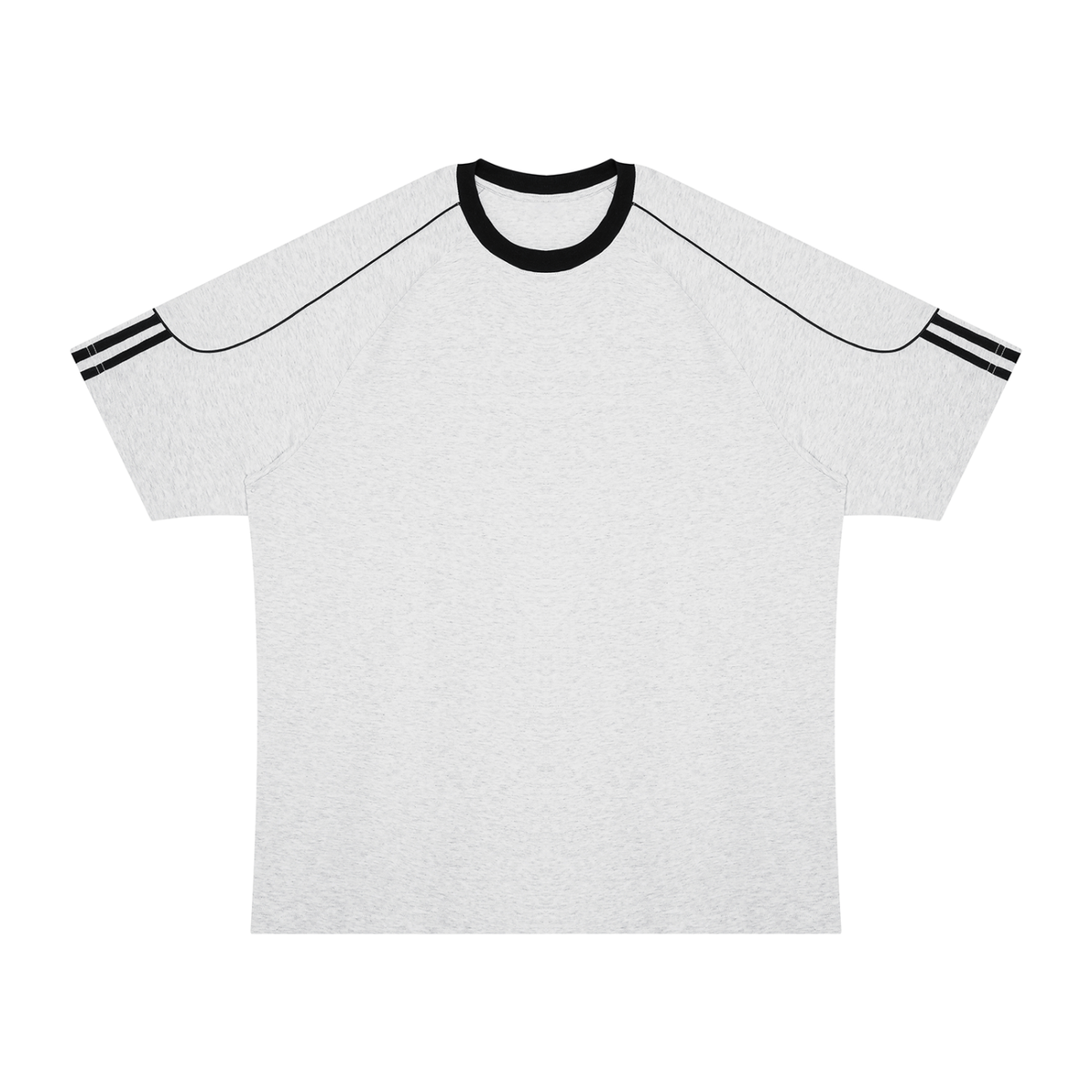 Unisex Contrast Panel Raglan T-Shirt in flower gray with black