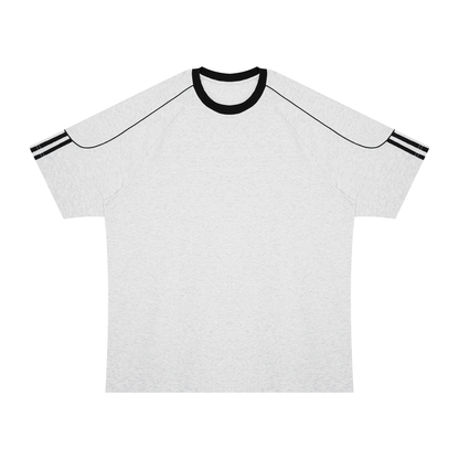 Unisex Contrast Panel Raglan T-Shirt in flower gray with black