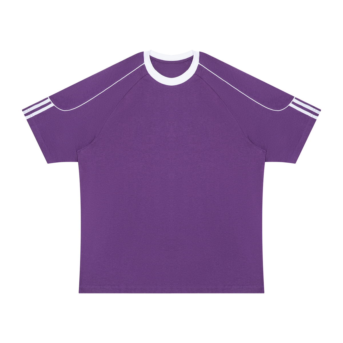 Unisex Contrast Panel Raglan T-Shirt in purple with white