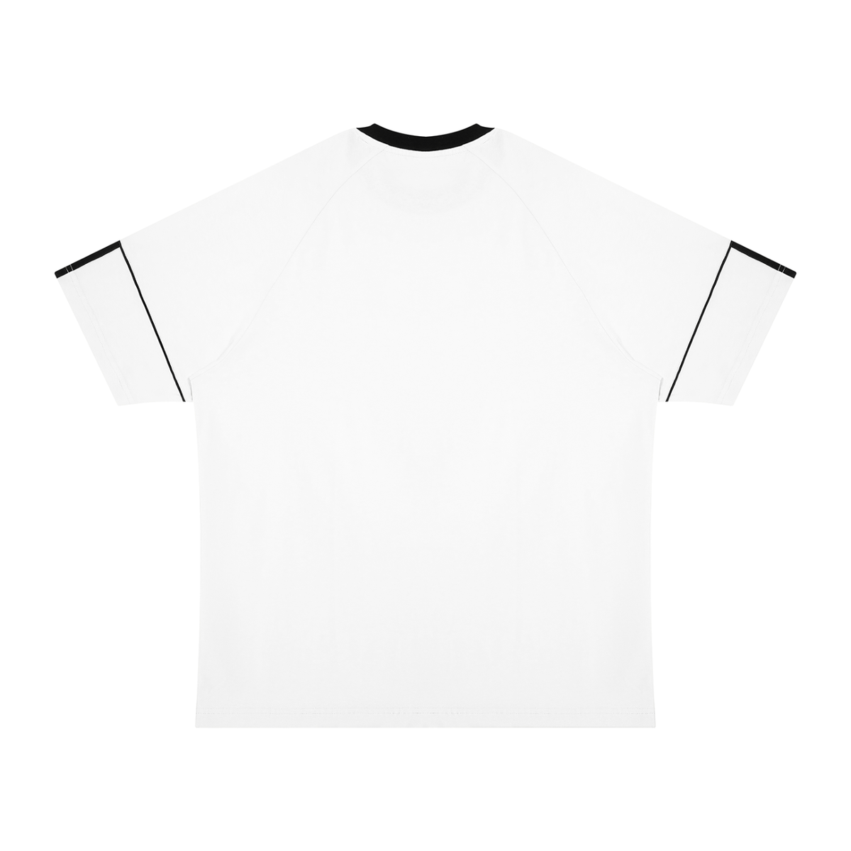 Unisex Contrast Panel Raglan T-Shirt in white with black, alternate angle